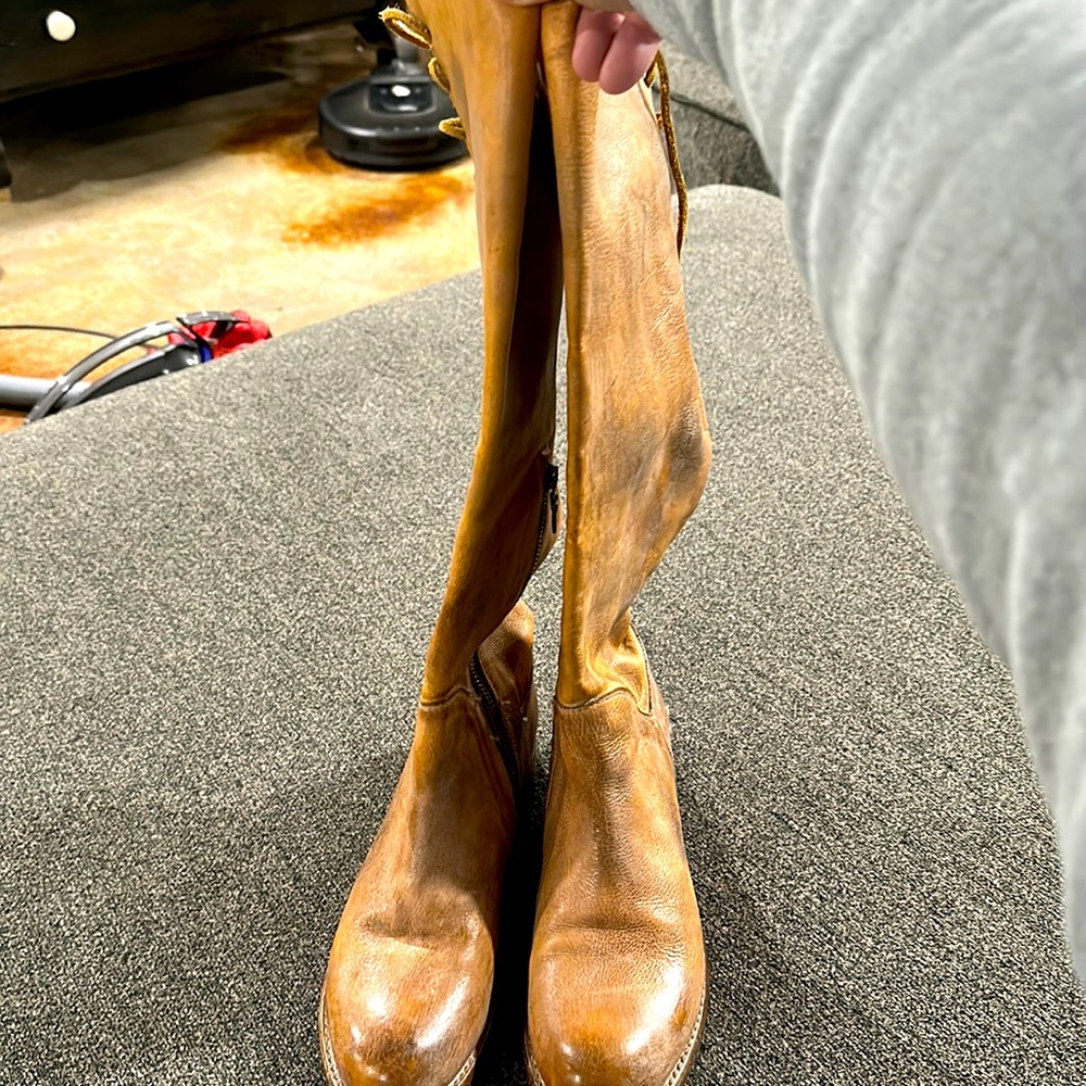BED|STU Tan Over-the-Knee Leather Boots